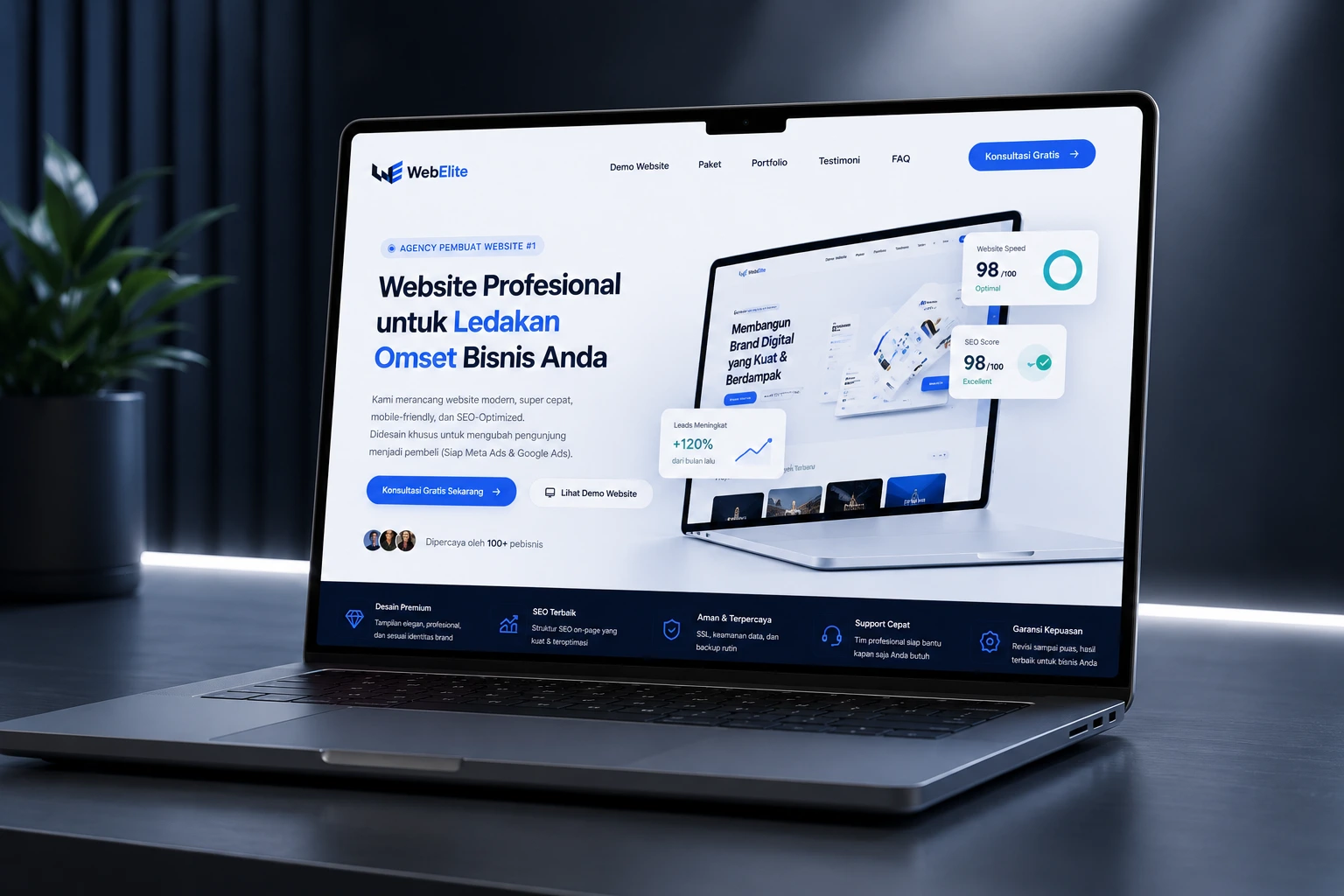 Mockup Dashboard Website Premium